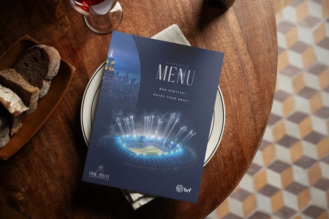 menu bilíngue do jantar oficial
