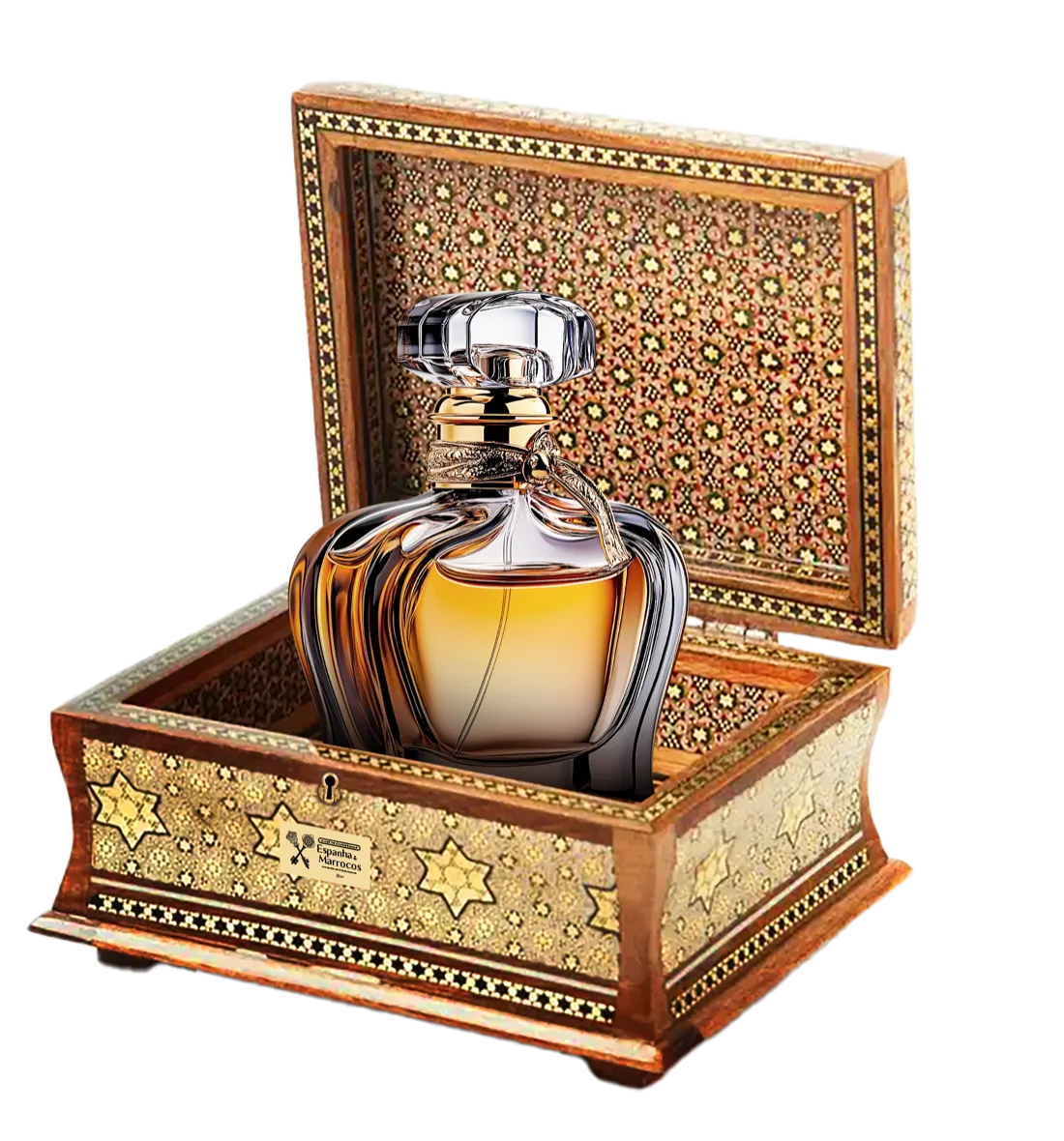 perfume em marchetaria marroquina