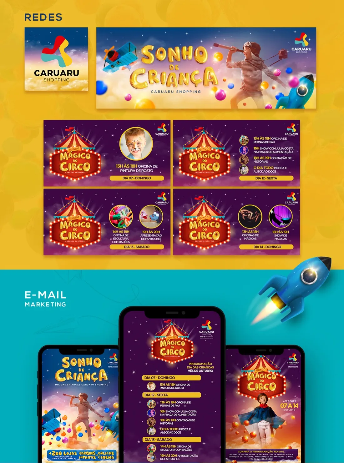 redes e e-mail marketing da campanha