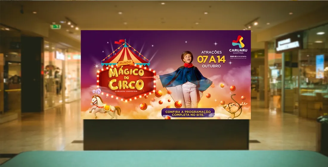 painel mundo mágico do circo