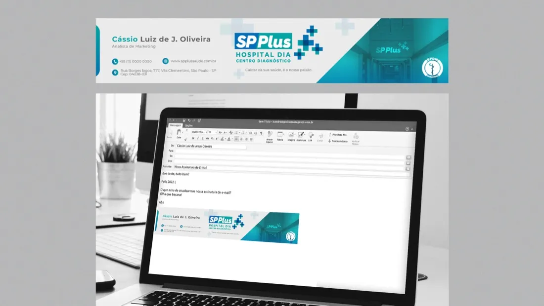 assinatura de e-mail aplicada